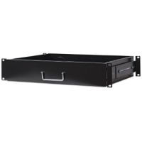 19" Schublade, 2 HE, 350 mm Fachbodentiefe, ausziehbar, schwarz - Rack Storag