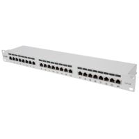 24-Port Cat6a Patchpanel, geschirmt, 24 Ports, FTP, 1 HE, Klemmleisten mit 90