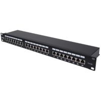 24-Port Cat6a Patchpanel, geschirmt, 24 Ports, FTP, 1 HE, Klemmleisten mit 90