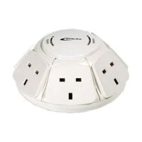 Philex PowerDome Multi Socket Extension Dome 6-Way 1M Cable 13A Surge Protected