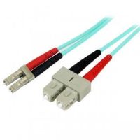 StarTech Fiber Optic Cable - 10 Gb Aqua - Multimode Duplex 50/125 - LSZH - LC/SC - 2 m