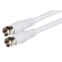 Maplin F Type Male to F Type Male Connector TV Satellite Aerial Coaxial Cable 1.5m White