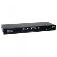 Tripp Lite 4-Port Dual Monitor DVI KVM Switch with Audio and USB 2.0 Hub, Cables included