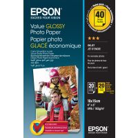 Epson Value Glossy Photo Paper - 10x15cm - 2x 20 sheets (BOGOF)