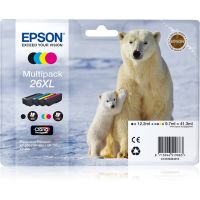 Epson C13T26364010/26XL Ink cartridge multi pack Bk,C,M,Y high-capacity XL 1x500,3x700, 12ml 3x10ml Pack=4 for Epson XP 600