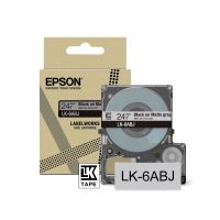 Epson C53S672088/LK-6ABJ DirectLabel-etikettes black on gray 24mm x 8m for Epson LabelWorks LW-C 610