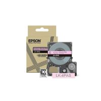 Epson C53S672103/LK-4PAS DirectLabel-etikettes gray on pink 12mm x 8m for Epson LabelWorks LW-C 410/610