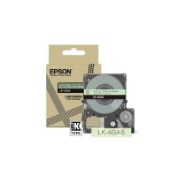 Epson C53S672105/LK-4GAS DirectLabel-etikettes gray on green 12mm x 8m for Epson LabelWorks LW-C 410/610