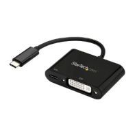 StarTech USB-C to DVI Adapter with USB Power Delivery - 1920 x 1200 - Black