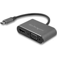 StarTechcom USB-C to VGA and HDMI Adapter - 2-in-1 - 4K 30Hz - Space