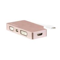 StarTech 4-in-1 USB-C Multiport Video Adapter - Aluminum - 4K 30Hz - Rose Gold