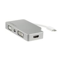 StarTech 4-in-1 USB-C Multiport Video Adapter - Aluminum - 4K 30Hz - Silver