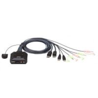 Aten 2-Port Usb Displayport Cable Kvm Switch