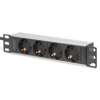 Digitus 10” Socket Strip with Aluminum Profile, 4-way safety sockets