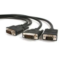 StarTech 6 ft DVI-I Male to DVI-D Male and HD15 VGA Male Video Splitter Cable