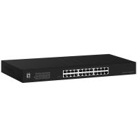 LevelOne Switch 24x GE GEU-2431 19\ Rack Mount Kit Unmanaged Gigabit Ethernet (10/100/1000) 1U Black"""