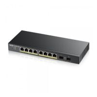 Zyxel GS1900-8HP 8-port GbE L2 PoE Smart Switch 802.3at desktop fanless 70 Watt