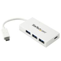 StarTech 4-Port USB-C Hub - USB-C to 1x USB-C and 3x USB-A - USB 3.0 Hub - White