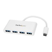 StarTech 4-Port USB-C Hub - USB-C to 4x USB-A - USB 3.0 Hub - Bus Powered - White