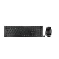 CHERRY DW 9500 SLIM keyboard Mouse included Universal RF Wireless + Bluetooth QWERTZ German Black, Grey