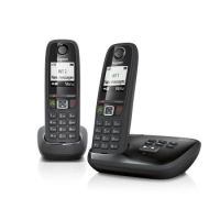 Gigaset AS405A Duo Analog/DECT telephone Black Caller ID