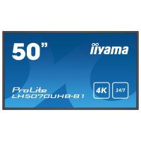 iiyama LH5070UHB-B1 Signage Display Digital signage flat panel 125.7 cm (49.5") VA 700 cd/m² 4K Ultra HD Black Built-in processor Android 9.0 24/7