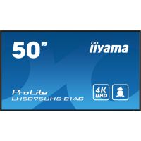 iiyama LH5075UHS-B1AG Signage Display Digital signage flat panel 125.7 cm (49.5") LCD Wi-Fi 500 cd/m² 4K Ultra HD Black Built-in processor Android 11 24/7