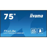 iiyama LH7565UHSB-B1 Signage Display Kiosk design 189.2 cm (74.5") LED Wi-Fi 800 cd/m² 4K Ultra HD Black Built-in processor Android 11 24/7