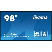 iiyama LH9875UHS-B1AG Signage Display Digital signage flat panel 2.49 m (98") LED Wi-Fi 500 cd/m² 4K Ultra HD Black Built-in processor Android 11 24/7