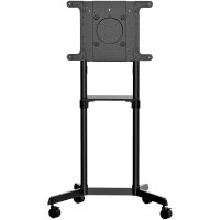 StarTech.com Mobile TV Cart - Portable Rolling TV Stand for 37-70" VESA Display (154lb/70kg) - TV Stand w/Shelf & Storage Compartment - Rotate/Tilt Display - Universal TV Mount on Wheels