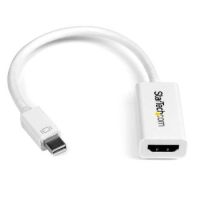 StarTech Mini DisplayPort to HDMI Adapter - Active mDP to HDMI Video Converter - 4K 30Hz - Mini DP or Thunderbolt 1/2 Mac/PC to HDMI Monitor/TV/Display - mDP 1.2 to HDMI Adapter Dongle - White