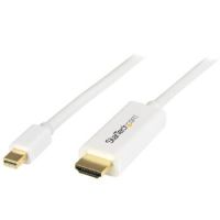 StarTech 6ft (2m) Mini DisplayPort to HDMI Cable - 4K 30Hz Video - mDP to HDMI Adapter Cable - Mini DP or Thunderbolt 1/2 Mac/PC to HDMI Monitor - mDP to HDMI Converter Cord - White