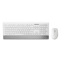 MediaRange MROS106 keyboard Mouse included Home RF Wireless QWERTZ German Silver, White