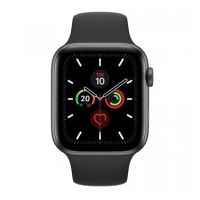 Apple Watch Series 5 GPS, 44mm Space Grey Aluminium Case with Black Sport Band - S/M & M/L