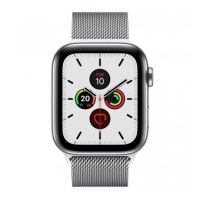 Apple Watch Series 5 GPS + Cellular, 44mm Stainless Steel Case with Stainless Steel Milanese Loop