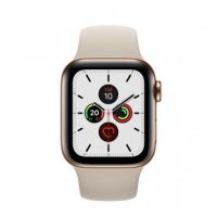 Apple Watch Series 5 GPS + Cellular, 40mm Gold Stainless Steel Case with Stone Sport Band - S/M & M/L