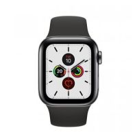 Apple Watch Series 5 GPS + Cellular, 40mm Space Black Stainless Steel Case with Black Sport Band - S/M & M/L