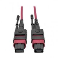 Tripp Lite MTP/MPO Multimode Patch Cable, 12 Fiber, 40/100 GbE, 40/100GBASE-SR4, OM4 Plenum-Rated (F/F), Push/Pull Tab, Magenta, 1 m