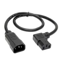 Tripp Lite Standard Computer Power Extension Cord Lead Cable, 10A, 18AWG (IEC-320-C14 to Left Angle IEC-320-C13), 0.61 m