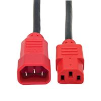 Tripp Lite Standard Computer Power Extension Cord Lead Cable, 10A, 18AWG (IEC-320-C14 to IEC-320-C13, Red Plugs), 1.22 m