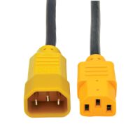 Tripp Lite Standard Computer Power Extension Cord, 10A, 18AWG (IEC-320-C14 to IEC-320-C13, Yellow Plugs), 4-ft.