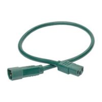 Tripp Lite Heavy-Duty Power Extension Cord, 15A, 14 AWG (IEC-320-C14 to IEC-320-C13), Green, 0.61 m