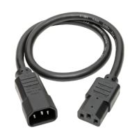 Tripp Lite Heavy-Duty Power Extension Cord Lead Cable, 15A, 14AWG (IEC-320-C14 to IEC-320-C13), 45.72 cm