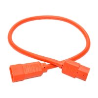 Tripp Lite Heavy-Duty Computer Power Cord, 15A, 14 AWG (IEC-320-C14 to IEC-320-C15), Orange, 0.61 m