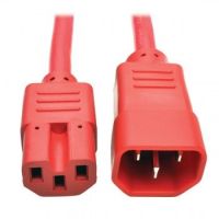 Tripp Lite Heavy-Duty Computer Power Cord, 15A, 14 AWG (IEC-320-C14 to IEC-320-C15), Red, 0.91 m