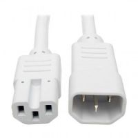 Tripp Lite Heavy-Duty Computer Power Cord, 15A, 14 AWG (IEC-320-C14 to IEC-320-C15), White, 0.91 m