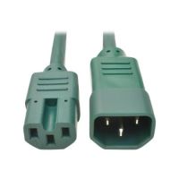 Tripp Lite Heavy-Duty Computer Power Cord, 15A, 14 AWG (IEC-320-C14 to IEC-320-C15), Green, 1.83 m