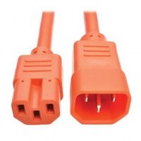 Tripp Lite Heavy-Duty Computer Power Cord Lead Cable, 15A, 14 AWG (IEC-320-C14 to IEC-320-C15), Orange, 1.83 m (6-ft.)