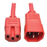 Tripp Lite Heavy-Duty Computer Power Cord, 15A, 14 AWG (IEC-320-C14 to IEC-320-C15), Red, 1.83 m