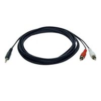 Tripp Lite P314-006 3.5 mm Mini Stereo to RCA Audio Y Splitter Adapter Cable (M/2xM), 6 ft. (1.8 m)